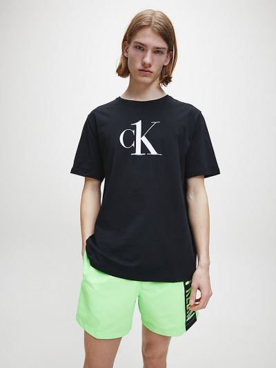 Calvin Klein Ruhák HU319317 | Calvin Klein CK ONE Relaxed Férfi Strand Póló Fekete